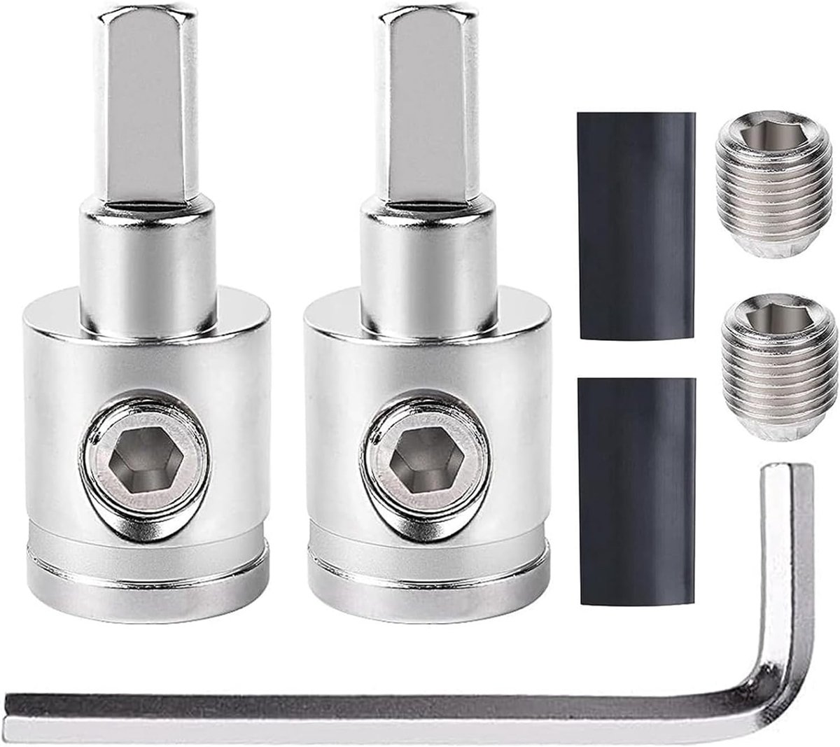 1/0 meter tot 4 meter draad verloopstuk,2 stuks car audio power/ground amp Input reducer adapter, messing met vernikkeld