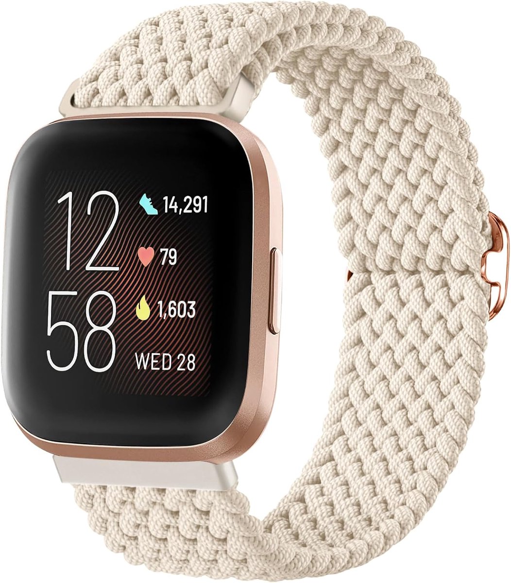 Gevlochten Lus Bandje Compatibel met Fitbit Versa 2 Bandje/Fitbit Versa Bandje, Verstelbare Elastische Sport Bandje voor Fitbit Versa 2 / Versa/Versa Lite voor Vrouwen Mannen