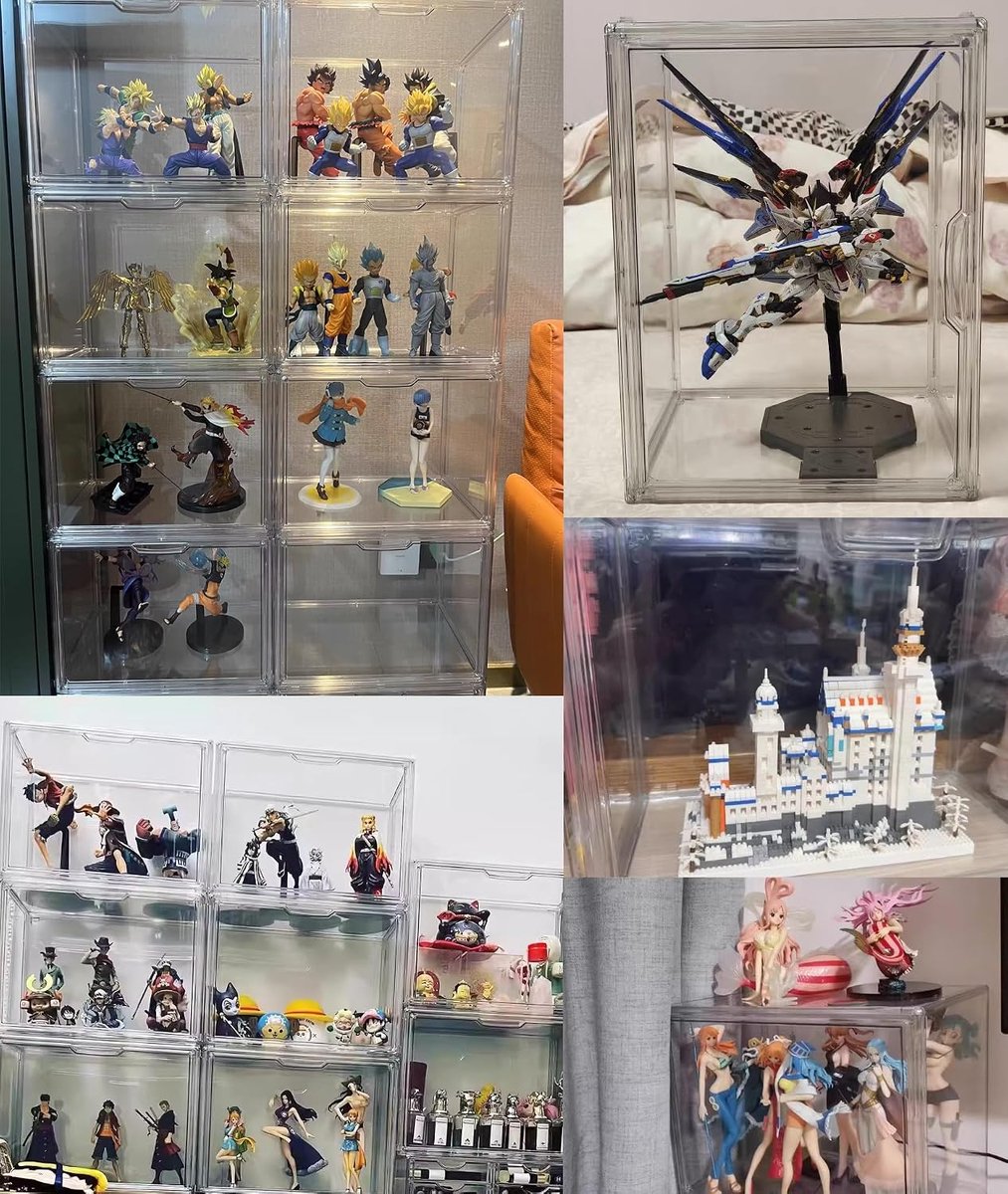 vitrine – vitrine voor verzameling, transparante presentatiedoos voor actiefiguren, Funko Pop, minifiguren, verzamelobjecten, doe-het-zelf stofbescherming (40 x 30 x 25 cm)