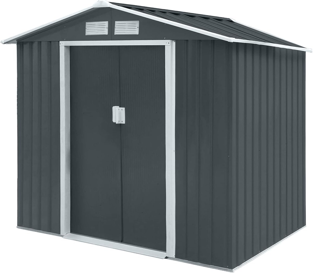 HATTORO S100 XL Metalen gereedschapsschuur, verschillende maten, tuinschuur, tuinhuis, kleurkeuze (grijs)