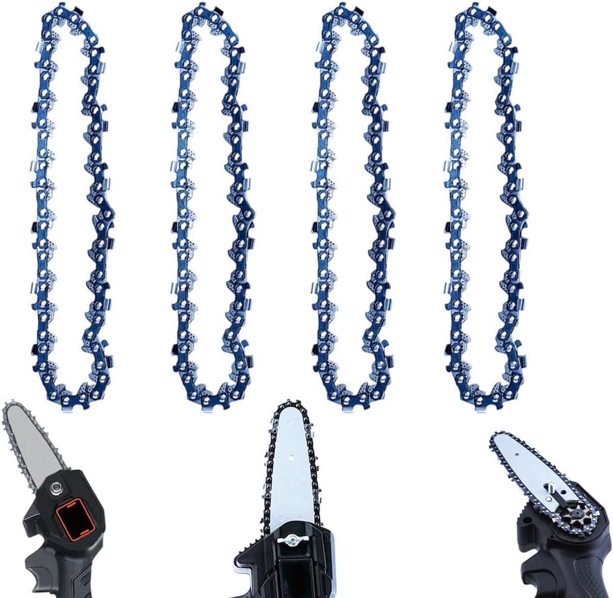 4 stuks kettingzaag ketting, vervangingsketting voor kettingzaag, zaagkettingen, 15 cm mini kettingzaag ketting, universele ketting voor kettingzaag, compatibel met alle 15 cm mini-kettingzagen