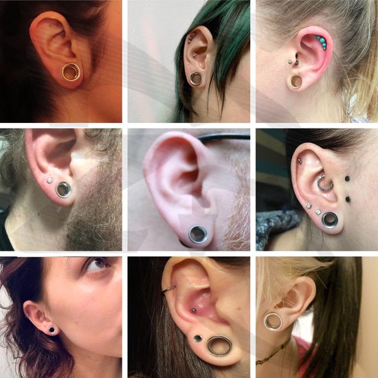 1 Paar Rvs Oor Plug Tunnel, Tunnel Gauge voor Oor 6/8/10/12/14MM, Mix Kleuren Oren Expander Body Piercing Sieraden voor Vrouwen Mannen — afbeelding 5