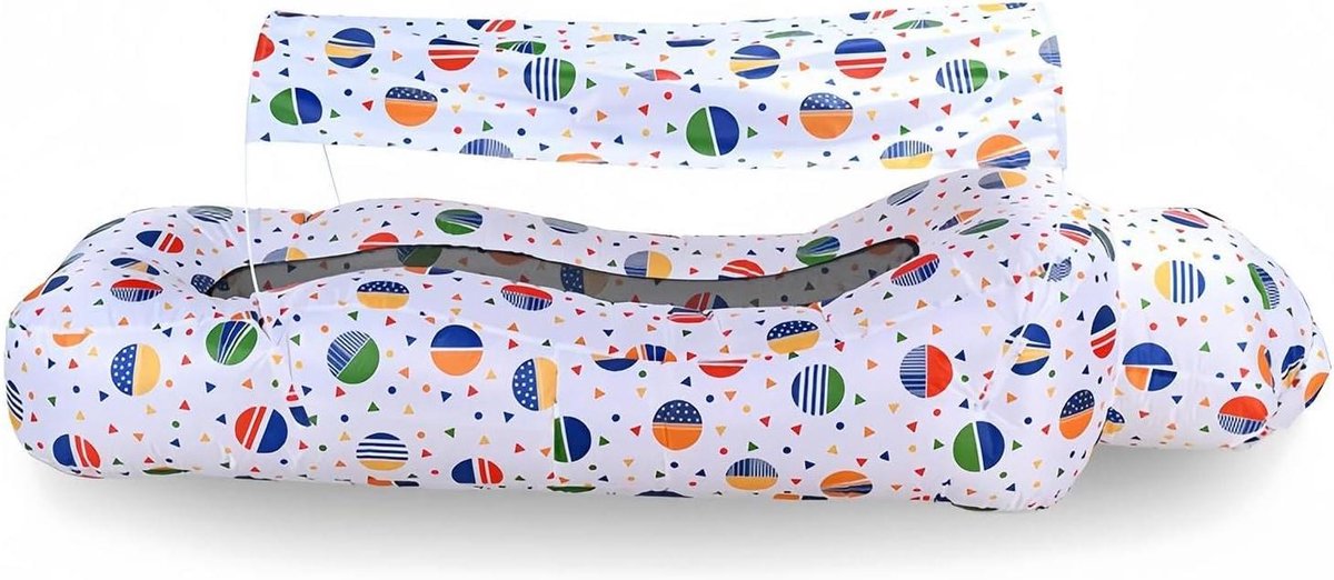 Opblaasbare Luchtstoel - Luchtbank Strandstoel - Buiten Ontspannen - Zonnescherm UV-bescherming - 190x75cm - Wit
