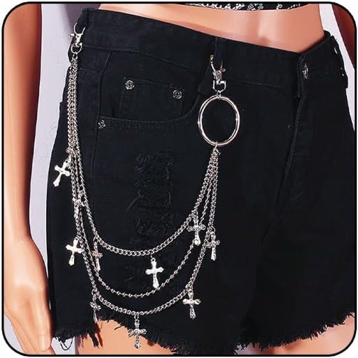 Broekketting Voor Dames En Heren, Punk Goth Metalen Riemketting, Jeans Broekketting, Hip-Hop Sleutelhanger, Halloween Sieraad Accessoire