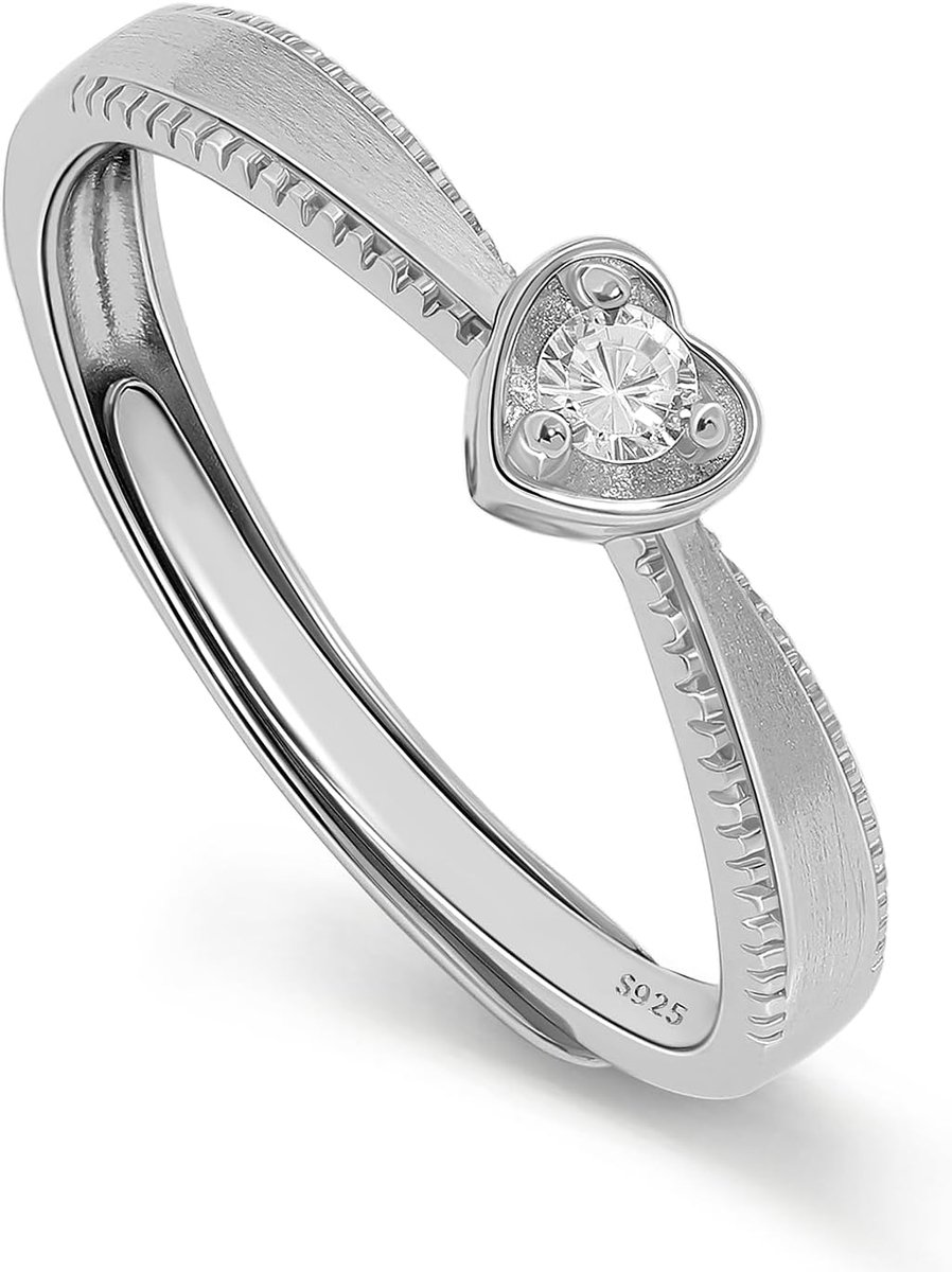 Hartvormige Belofte Ring Voor Dames 925 Sterling Zilver Verlovings Trouwring Band