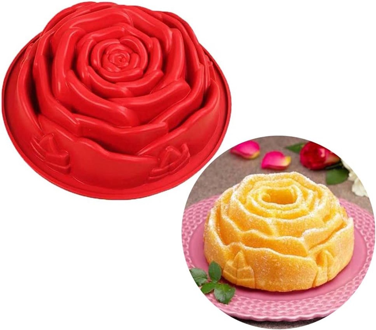 mal Grote Rozen Vorm Grote Familie Cake Gebruikt om Taarten te Maken Pizza Brood Bakgereedschappen Bakvormen Siliconen Taartbakvorm Antiaanbakvorm