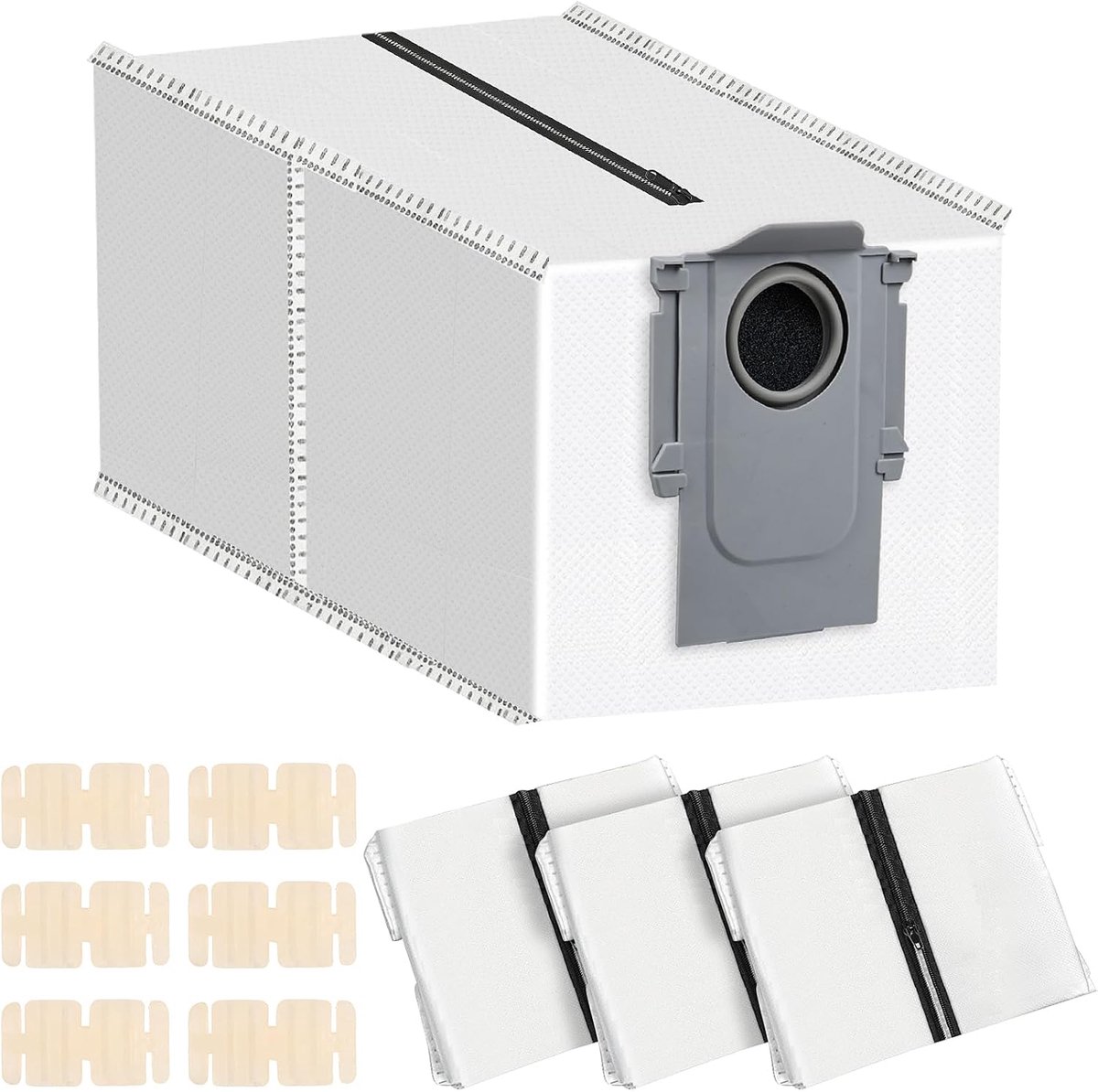 4 stuks herbruikbare stofzuigerzakken, accessoires voor Roborock Saros 10R/QV35A/Qrevo Curv/Qrevo S/Qrevo Pro/Qrevo Master/Saros 10/S8 MaxV Ultra/S8 Max Ultra robotstofzuiger, reserveonderdelen, 6