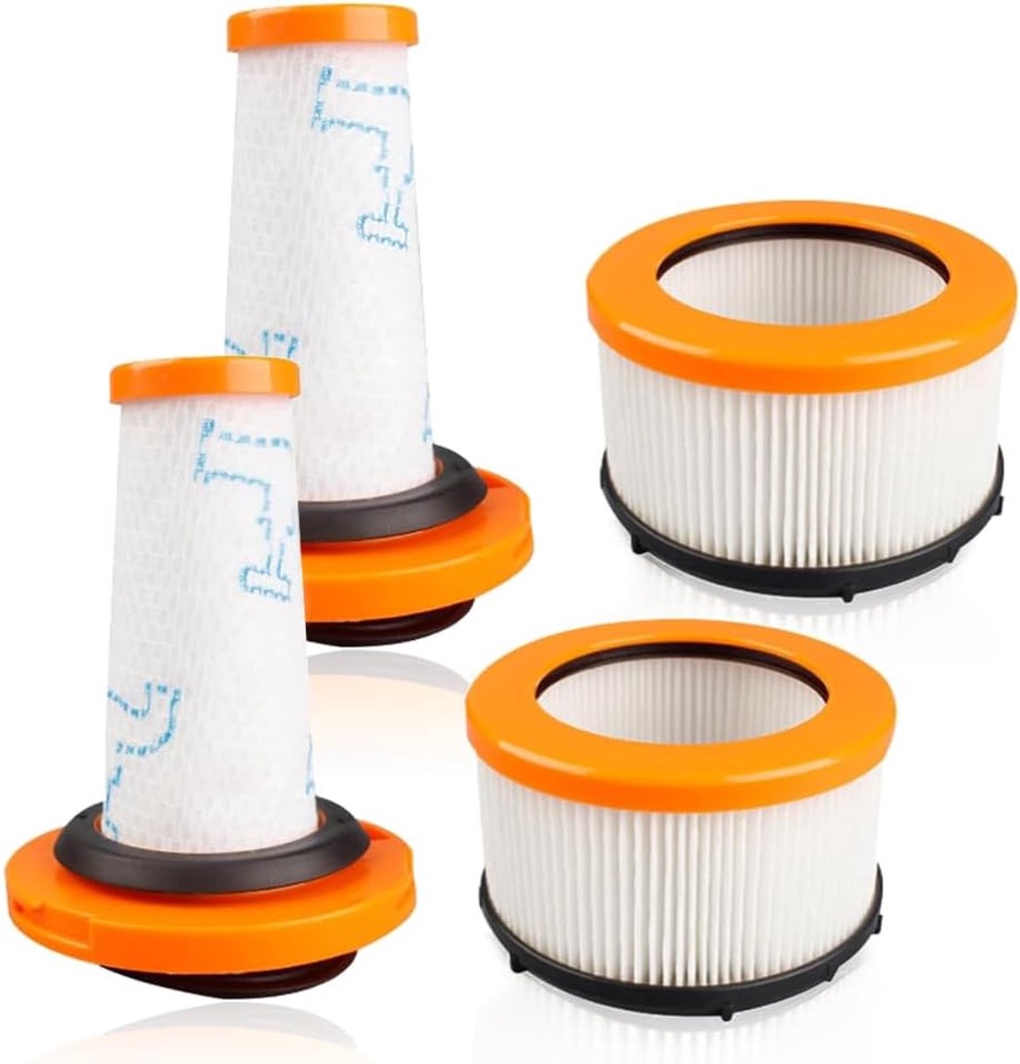 Reserveonderdelen stofzuigerfilters voor Rowenta X-FORCE FLEX 9.60 en X-NANO ESSENTIAL RH20xx RH2078 RH2037 RH2038 RH2039 RH20C2, 2 schuimfilters + 2 motorfilters voor ZR009010, ZR009012
