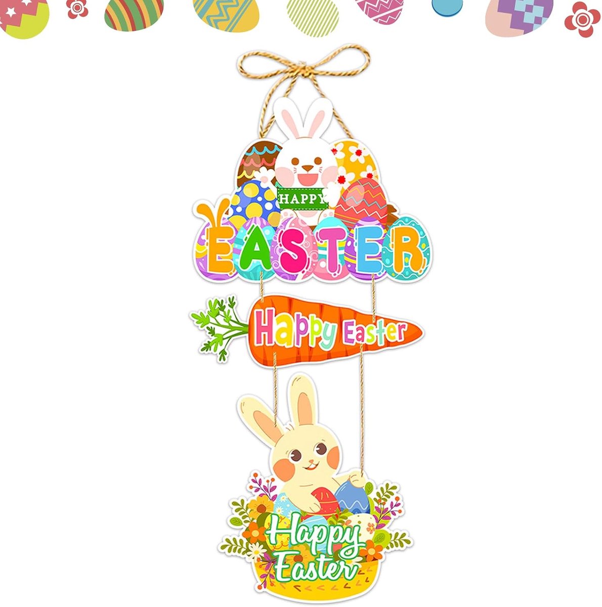 1 x decoratieve paashaashanger, paashaashanger, paasdecoratie voor feestjes en paasgeschenken, paasdecoratie