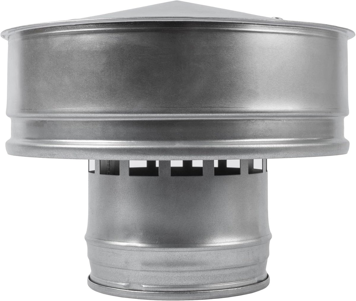 Systems 12,7 cm ronde dakventilatieplug van verzinkt staal - ronde uitlaatbeschermkap voor alle seizoenen - perfecte isolatie - regenbescherming van