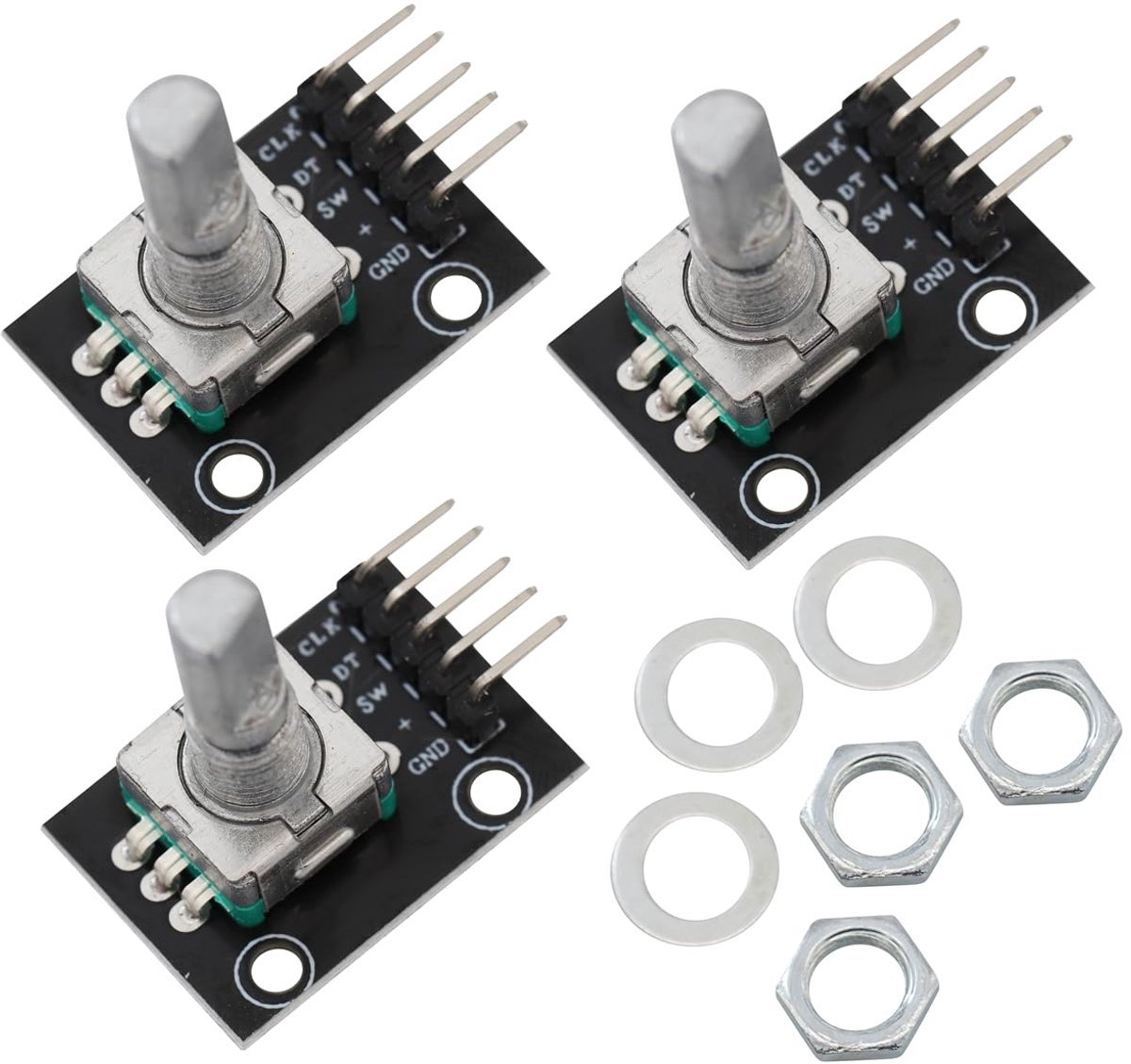encodermodule Roterende encoderschakelaar KY-040 Roterende encoder met 360 graden hoekencoder voor diverse audio- en multimediaapparaten (3 stuks)