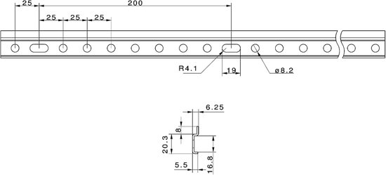 2 x ophangrail 257 mm SKastophanger Ophangrail voor keuken meubels staal verzinkt ophangrail voor bovenkast van SOTECH — afbeelding 3