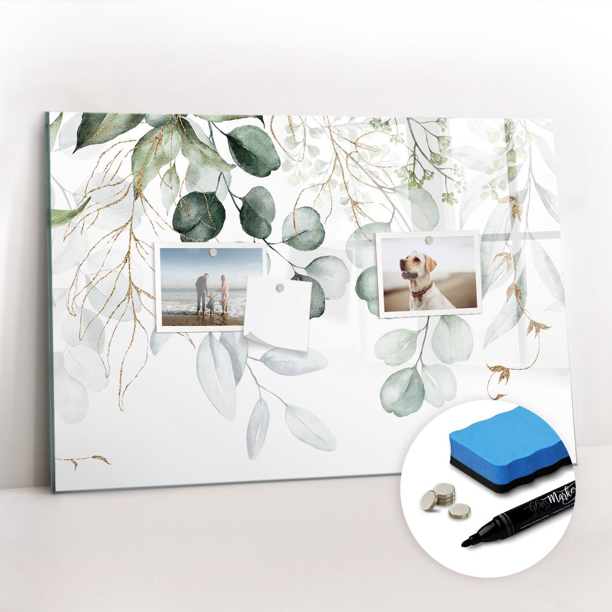 Tulup Whitebord - Hangplanten - 60 x 40 cm - Groente Magnetisch Bord Kind - Gratis 5 Sterke Magneten + Whiteboard Marker & Wisser - Interieur Accessoires Kantoor - Magnetisch Bord Kind - Inspiratiebord Kantoor