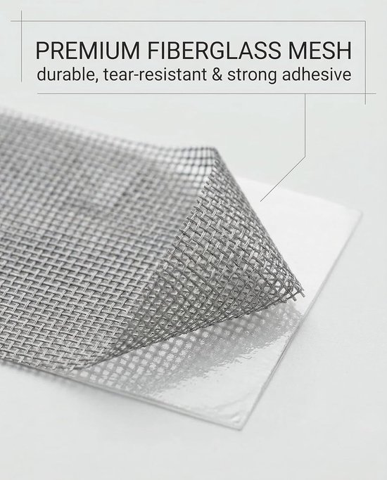 Reparatieset Muggenhor - Plakband Glasvezel - Gaten Dichten - Multifunctionele Set - 60 Stuks - Grijs — afbeelding 4