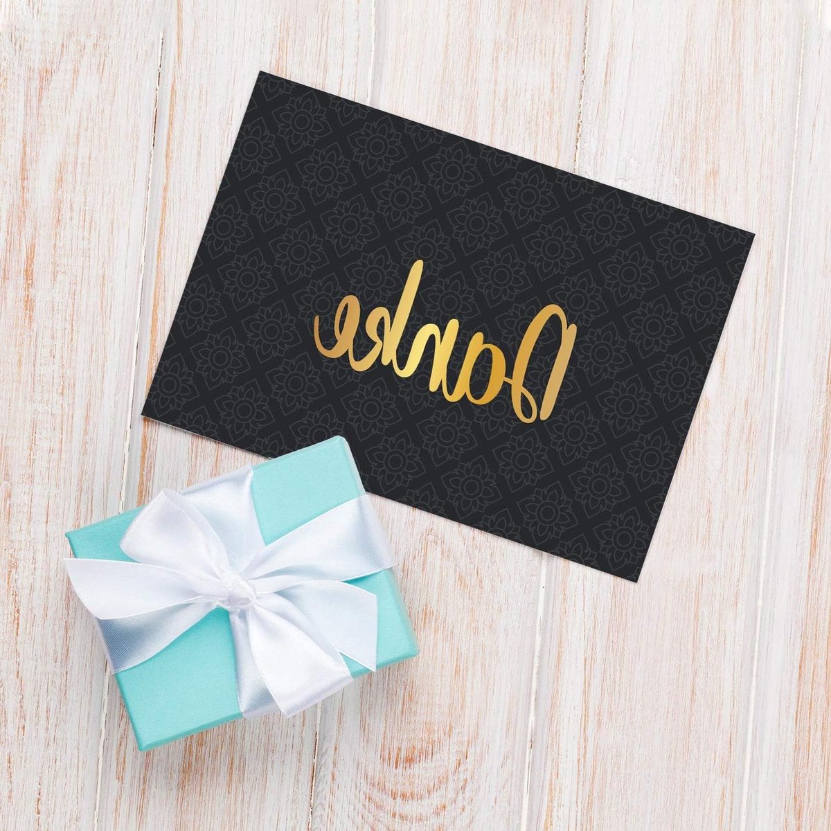 Bedankkaarten Set - Wenskaarten Vouwkaarten - Stijlvol Bedanken - Hoogwaardig Offsetdruk - 12x18 cm - Zwart Goud