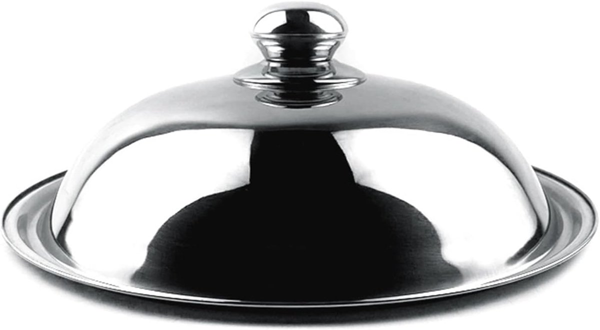 SnelShoppen - Roestvrijstalen Pan deksel Universeel voor Soep Potten en Pannen - 34cm Hoogwaardige Kookaccessoire - Transparant Glas voor Thuis en Res