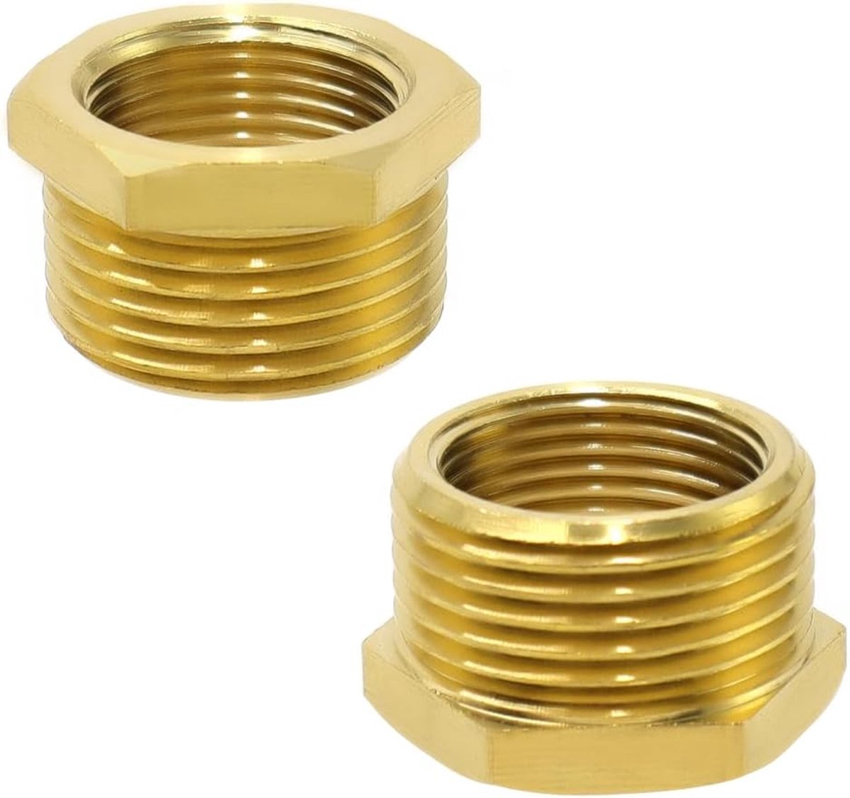 Messing reducer 1 inch naar 3/4 inch - hex bushing - duurzame kwaliteit - ideaal voor installatie - ShopVlot