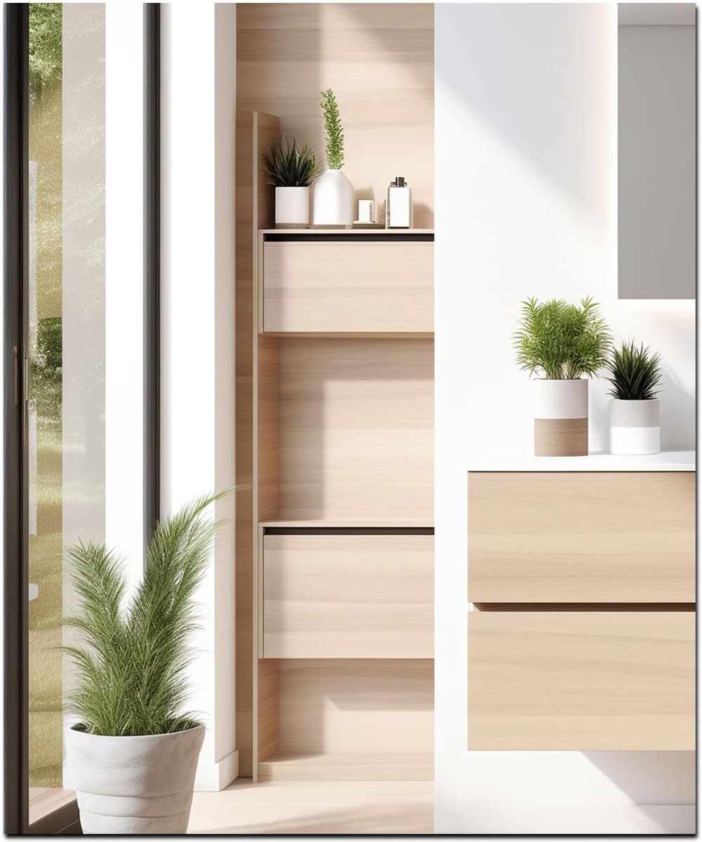 SnelShoppen - Wandspiegel, Zelfklevende Spiegeltile, Glazen Spiegel, Vuurspiegel, Wanddecoratie voor Toilet, Badkamer, Kledingkast, Woonkamer (35.5 x