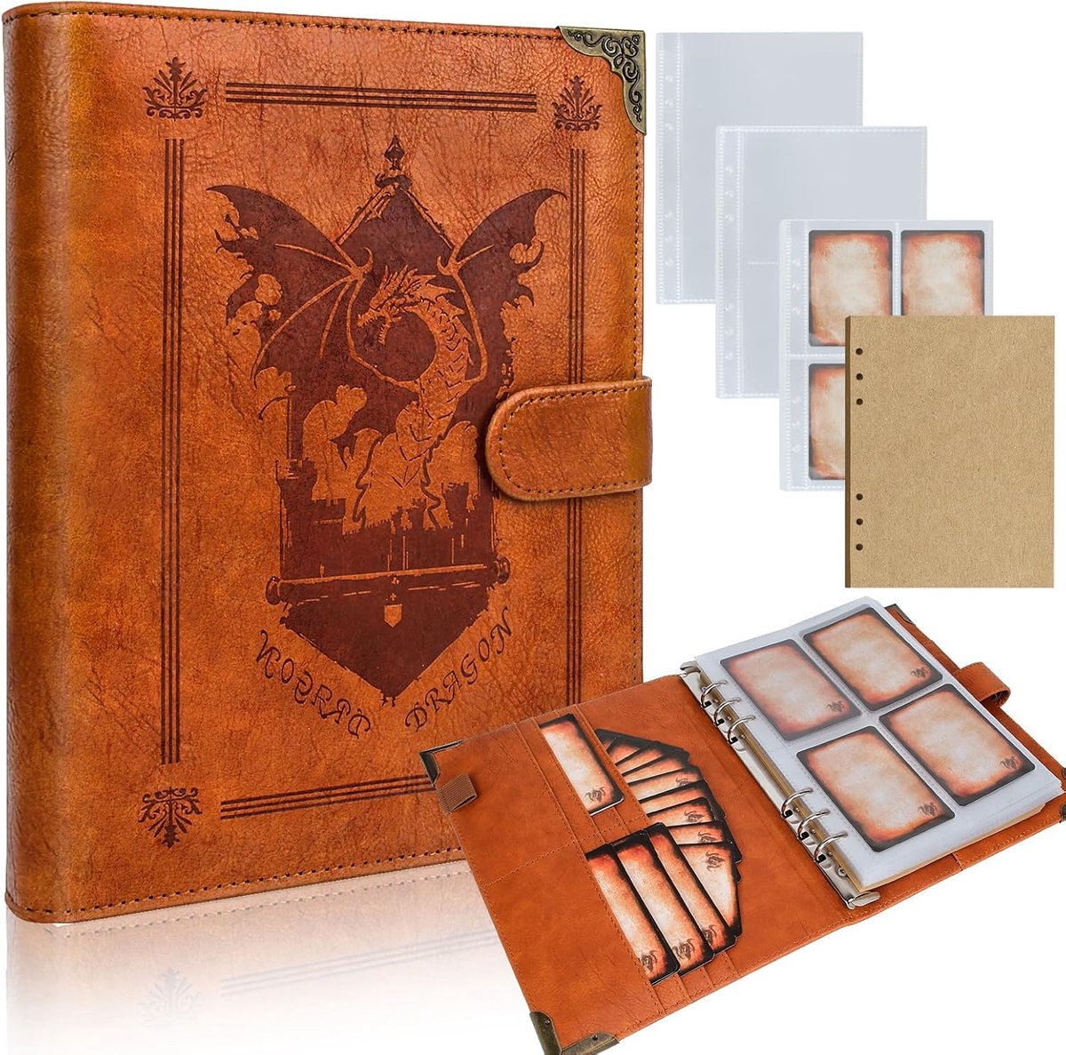Spellboek voor DnD/RPG - Leerboek met 60 kaarten - Verwijzing voor toverspreuken - Onmisbaar voor avonturiers - SnelShoppen