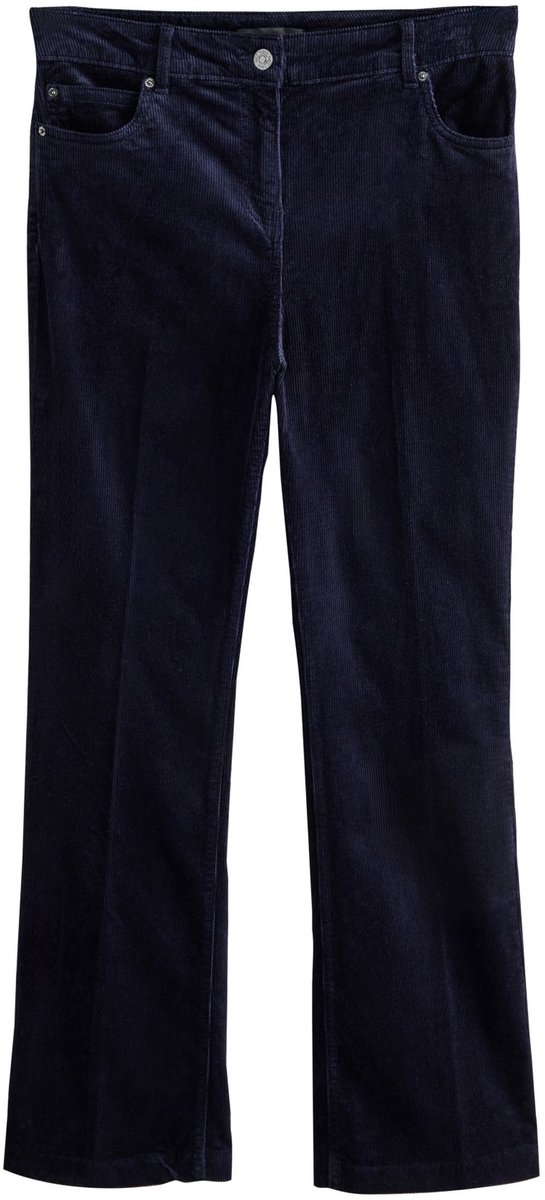 Next - Dames - Corduroy bootcut broek met modal - Blauw