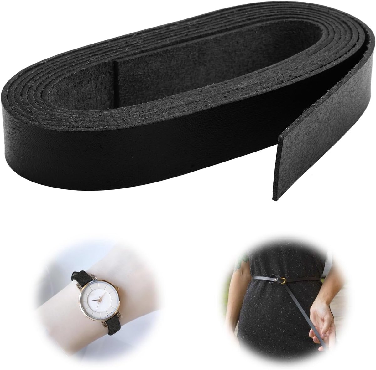 Lederen riem, 2 cm x 2 m, platte leren band, brede lederen riem, per meter - ShopVlot