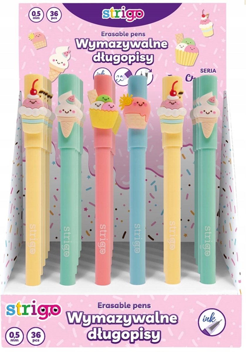 Uitwisbare Gelpen ICE CREAM 0,5 mm - Groen met IJsje