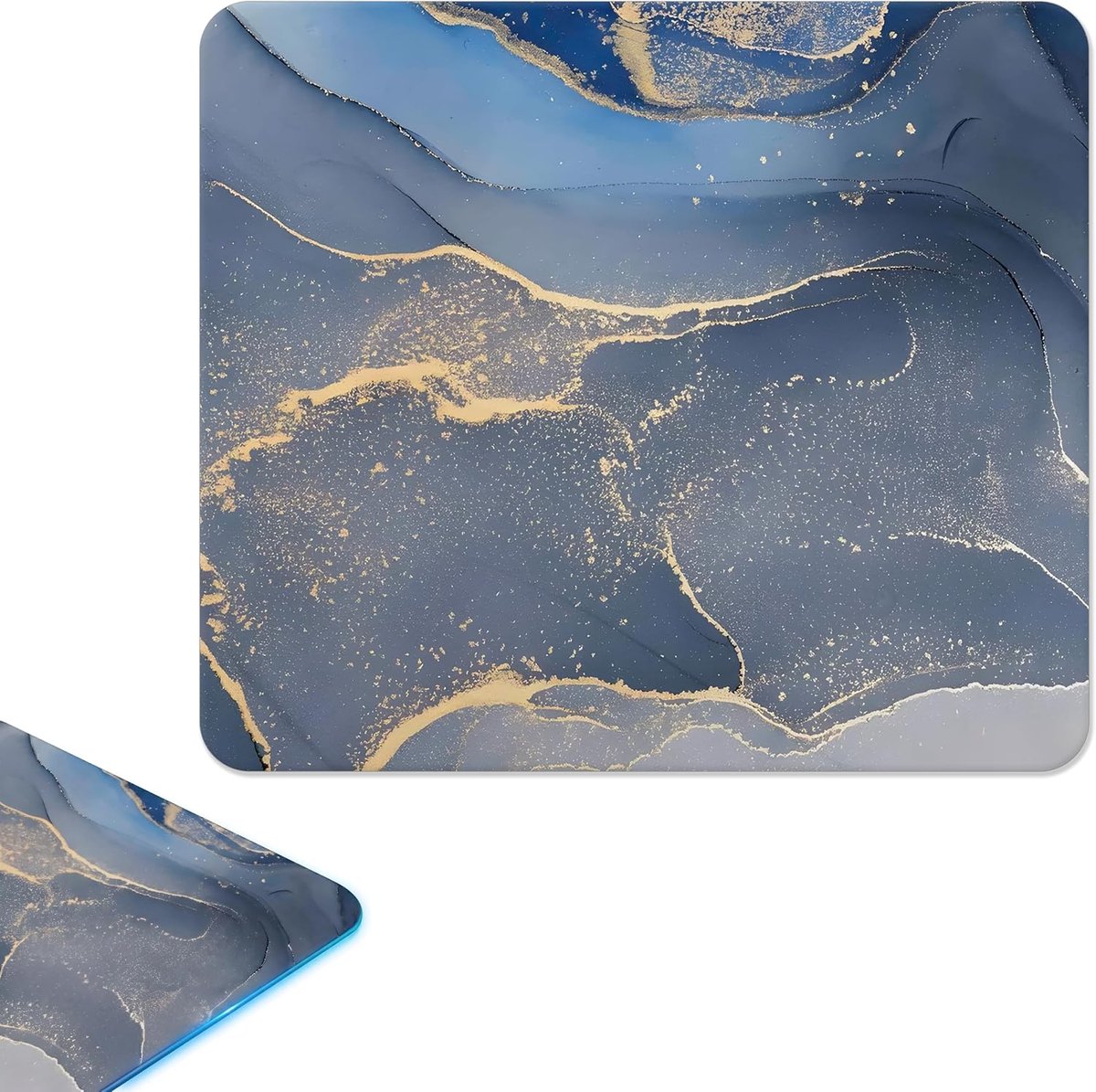 ELLENNE Muismat van gehard glas, hardheid 9H, krasbestendig, ultra-glad oppervlak, muismat met hoge precisie, snelle - ShopVlot