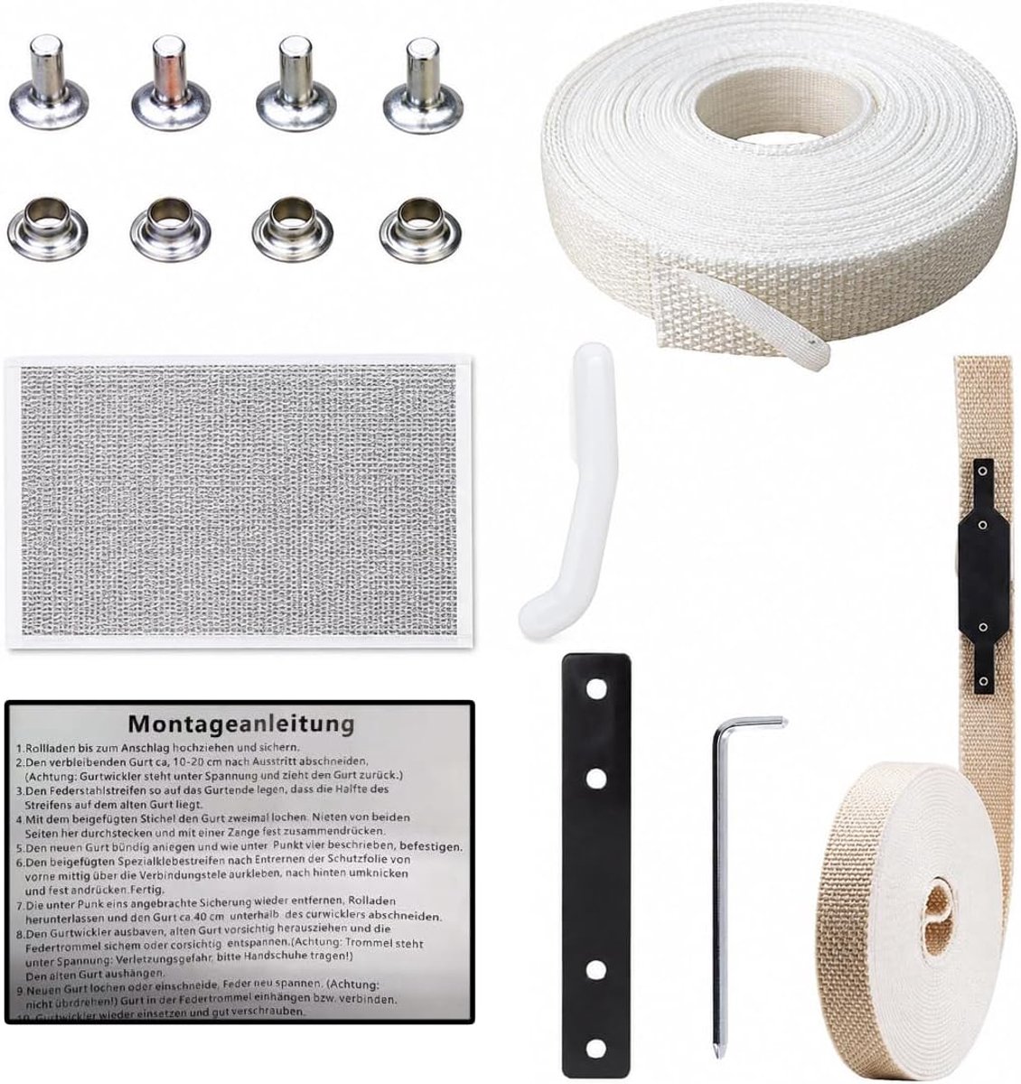 Reparatieset voor rolluikriemen, reparatieset voor rolluikriem, 14/15 mm, uv-bestendig en slijtvast - ShopVlot