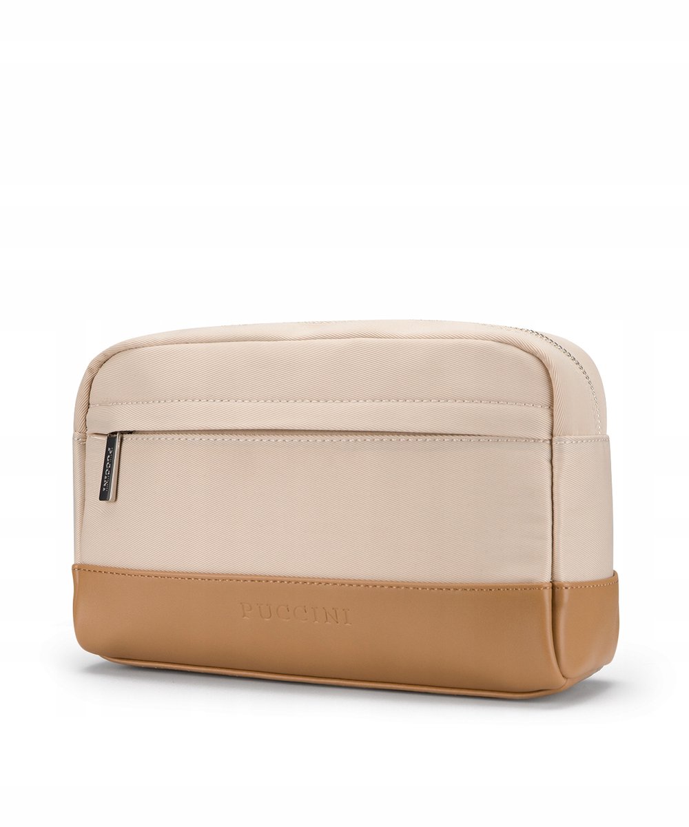 Puccini Reistas Cosmeticatassen Beige Nylon - Groot & Ruim