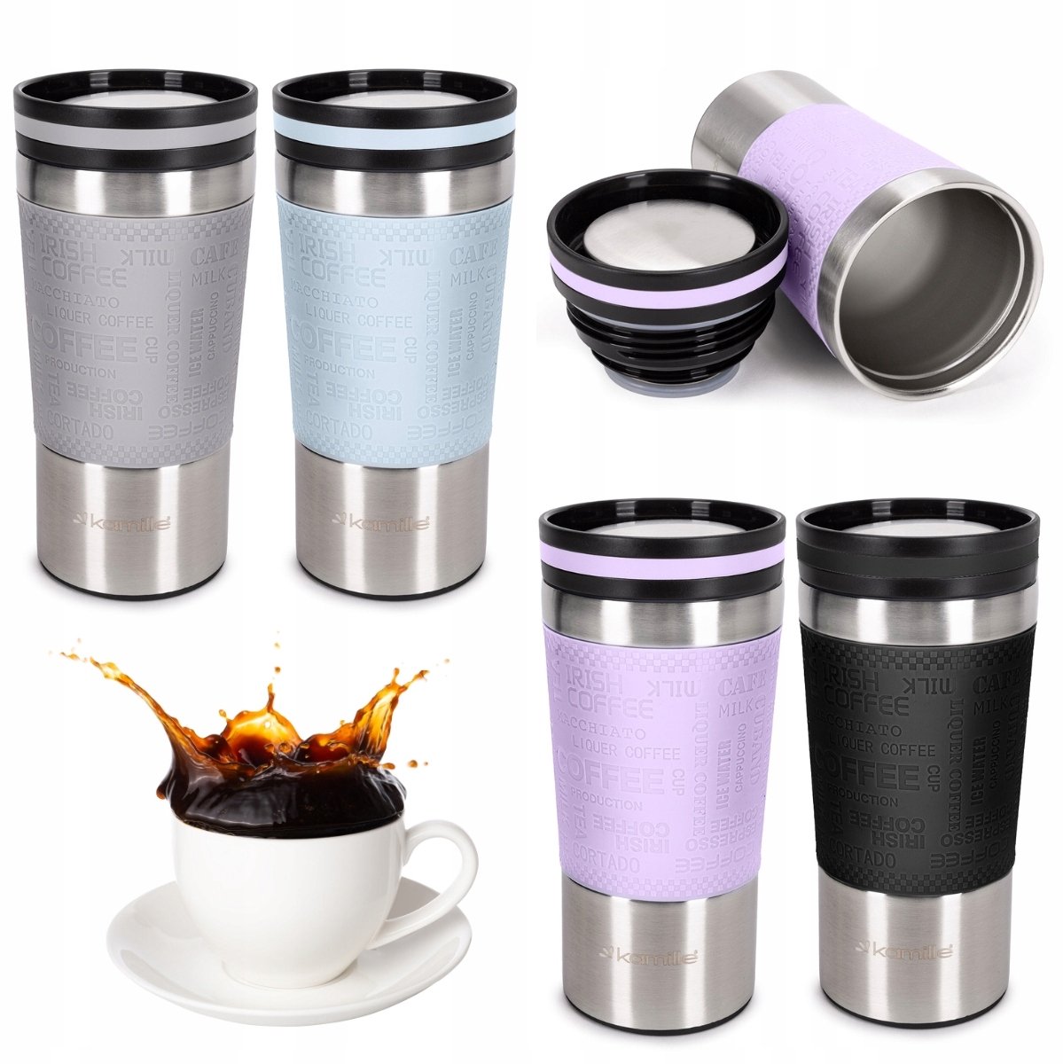 Kamille Thermosbeker RVS 380ml - Houdt Drankjes Tot 8 Uur Warm/Koud