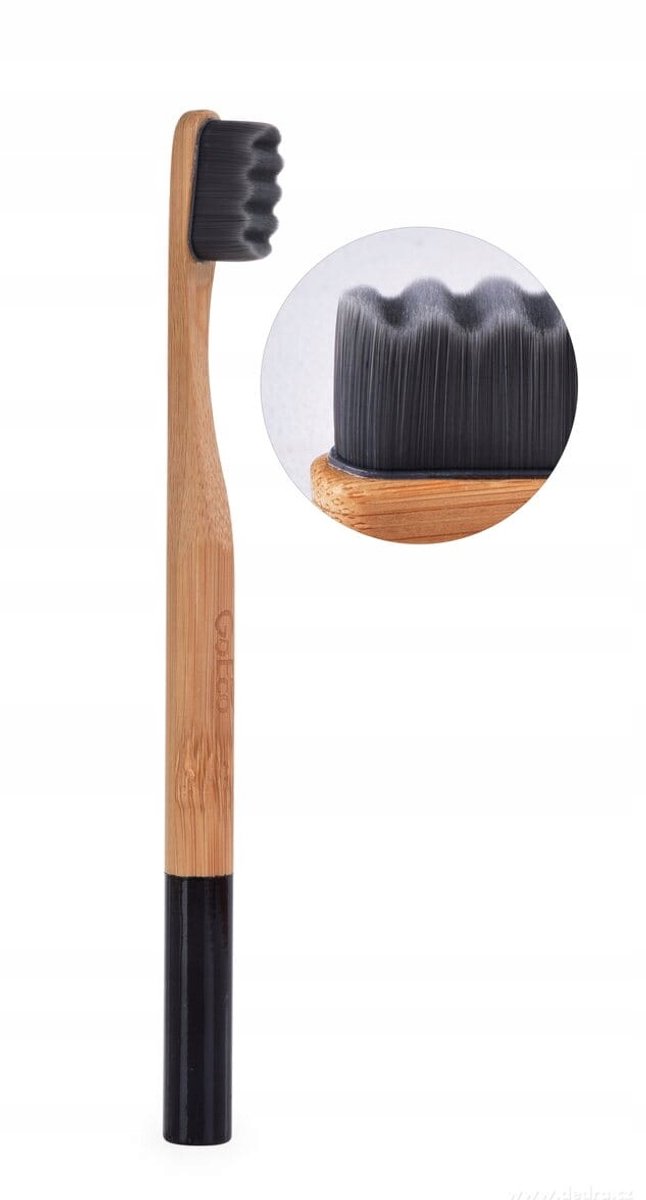 GoEco BAMBOO zwarte bamboe tandenborstel - 10.000 ultra zachte vezels
