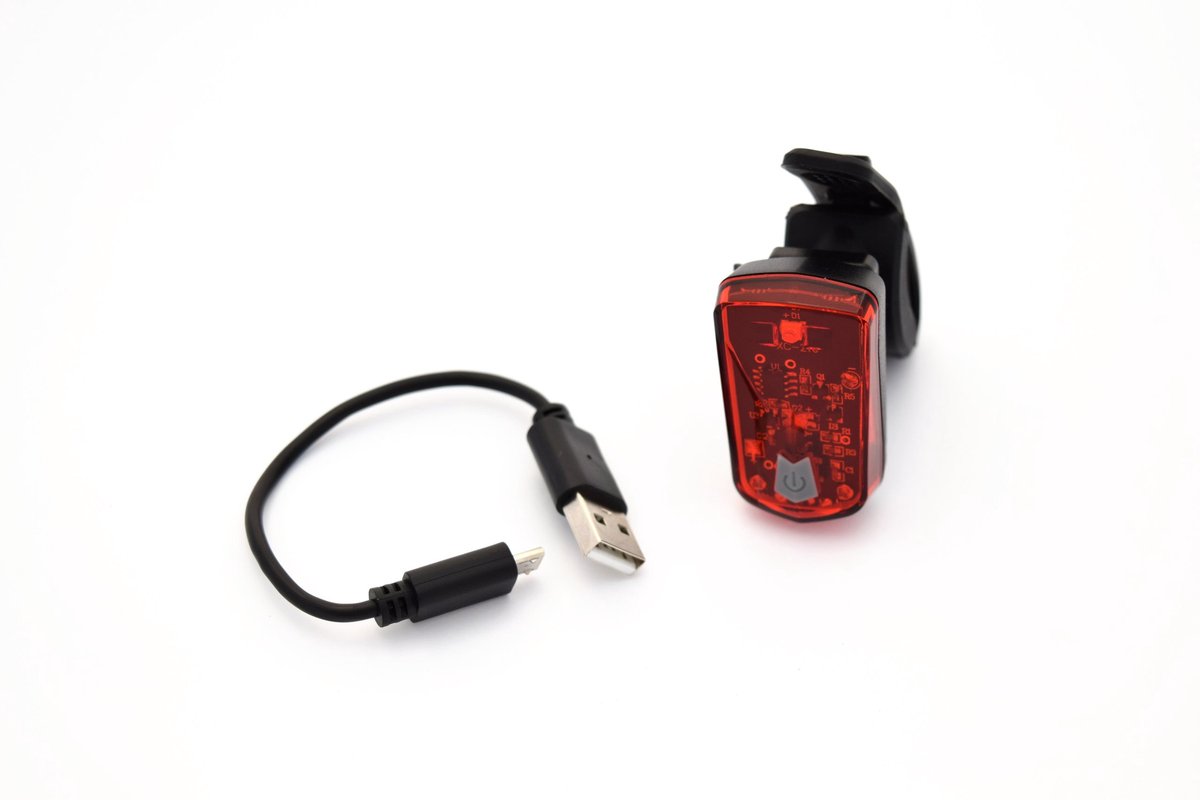 Mini USB Oplaadbare Fietslamp Achterlicht LED met Beugel