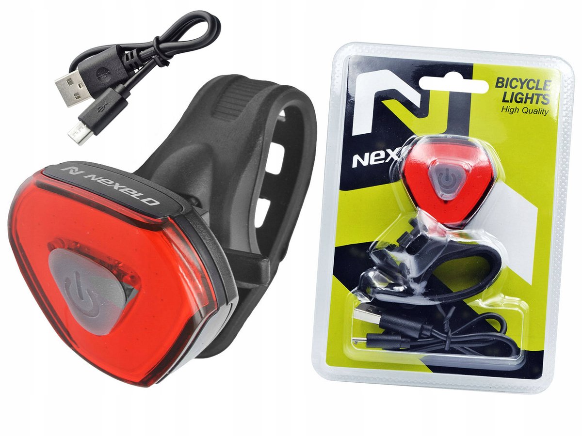 Nexelo achterlicht Fiets USB 18 LED COB 3 standen Rood