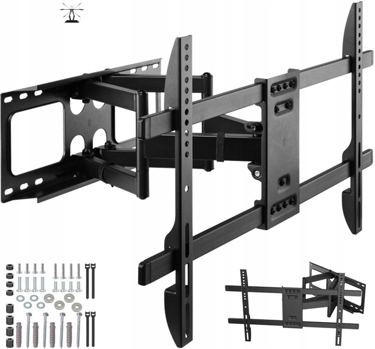Draaibare TV-muurbeugel voor 75 inch schermen - Merkloos
