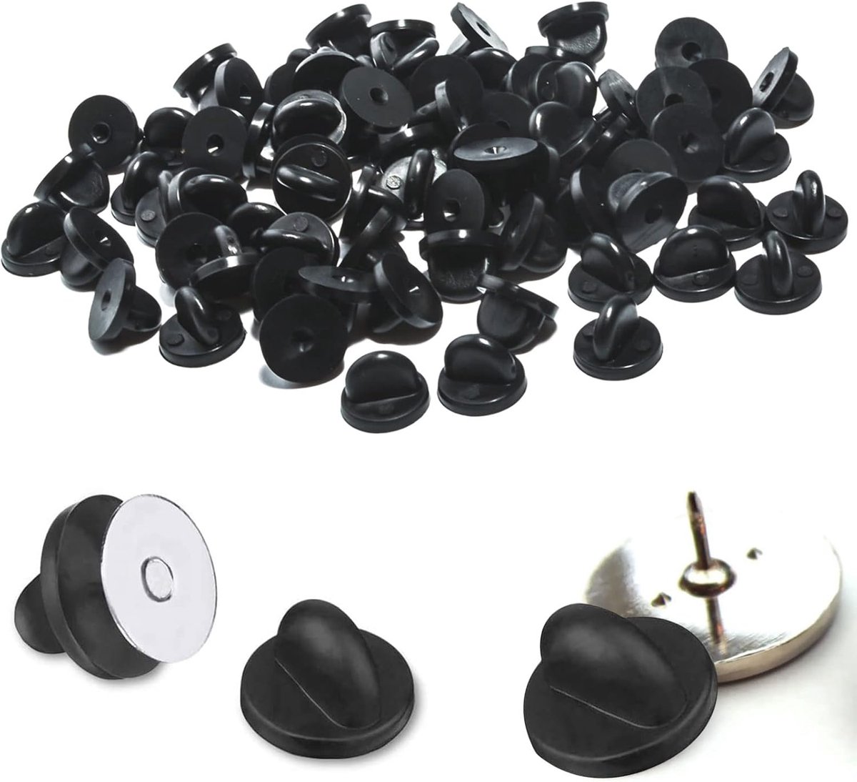 Vlinders voor reversspeldjes 100 stuks - rubber - sterke grip - eenvoudig te installeren - m-winkel