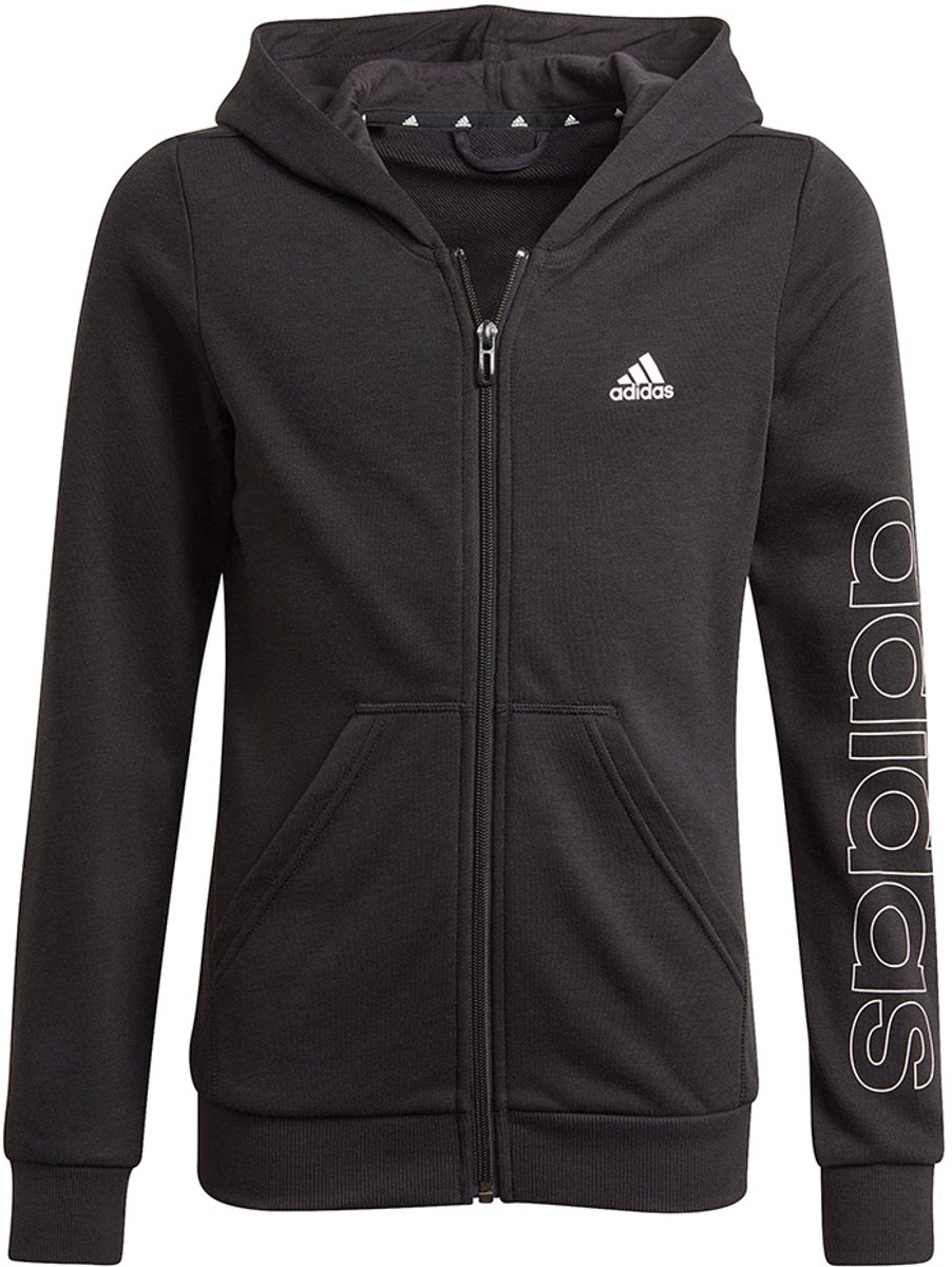adidas Essentials Full Zip Hoodie HD Kinderen 128cm Zwart