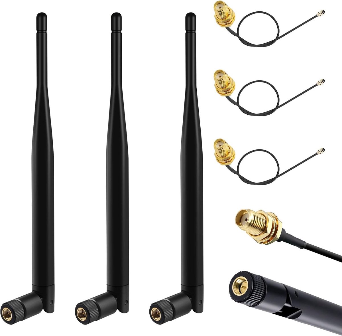 868MHz LoRa antenna for Meshtastic, 3dBi SMA plug + IPEX cable, 3 pieces - ShopVlot