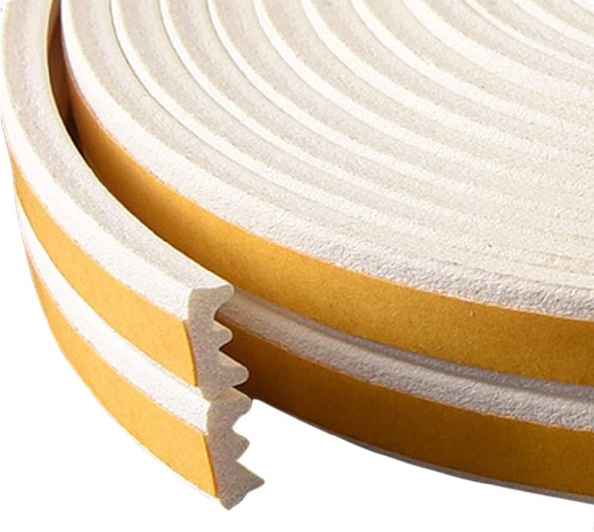 Zelfklevende Raamafdichting - Wit - 10 meter - E-vormige Afdichtingstape van EPDM-schuim - Voor Ramen en Deuren