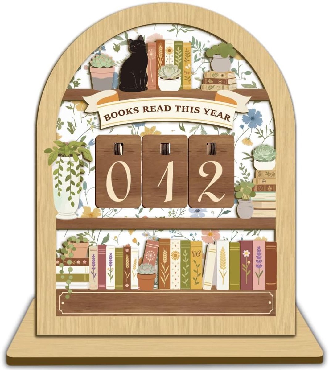 arricraft Gepersonaliseerde leestracker, retro kattenboek, teller, decoratie, boekenlezen, leesvooruitgang, tracker - ShopVlot