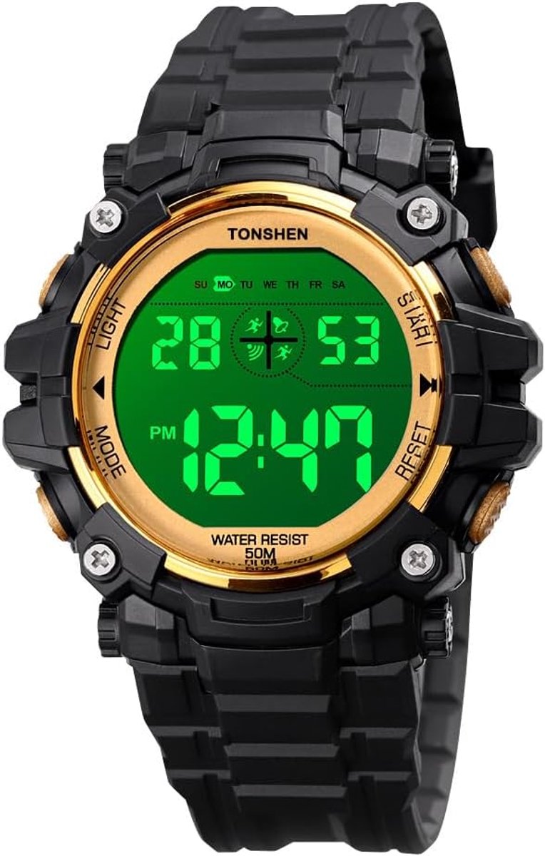 TONSHEN Waterproof waterproof outdoor sports LED electronics double time alarm stopwatch digital tactics military - ShopVlot