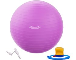 BalanceFrom Anti-burst en slipbestendige oefenbal, yogabal, fitnessbal, geboortebal met snelpomp, 2 lb capaciteit - ShopVlot