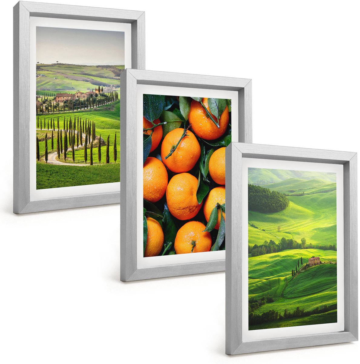 Tulup 4-Delige Schilderij Set - Italiaans plattelandslandschap met sinaasappelbomen en natuur - 20 x 30 cm - Muurdecoratie - Decoratieve Schilderijen - Wohnzimmer
