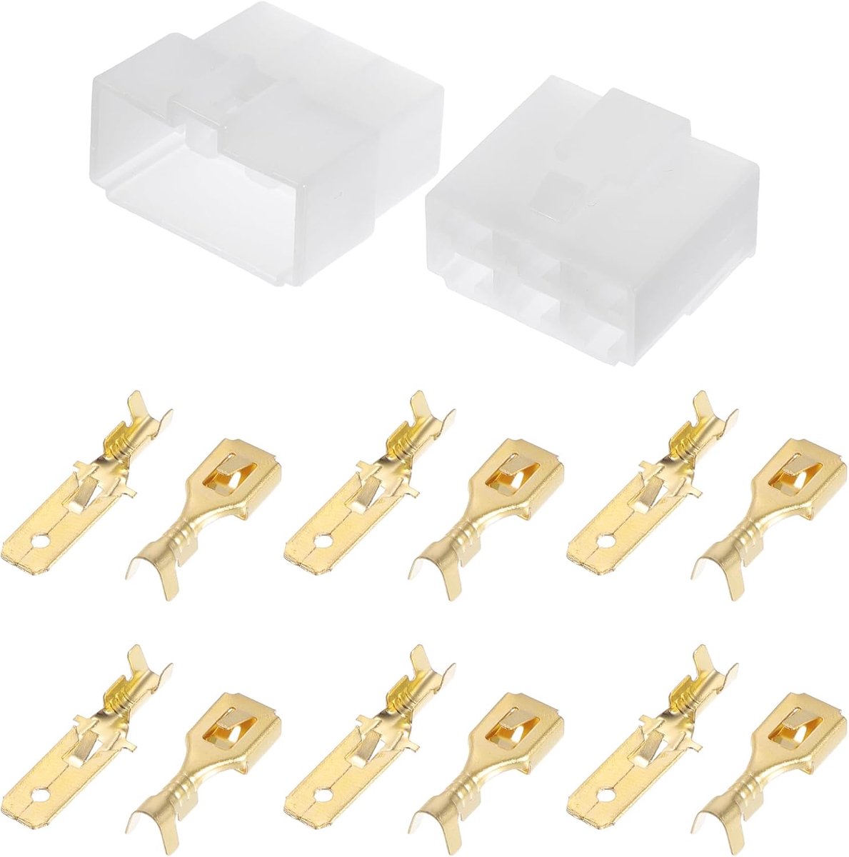 A ABSOPRO 6 Pin Car Electrical Wires Connector Plug Kits Waterproof 6.3 Series Male Female Cable Terminal Enclosure - ShopVlot