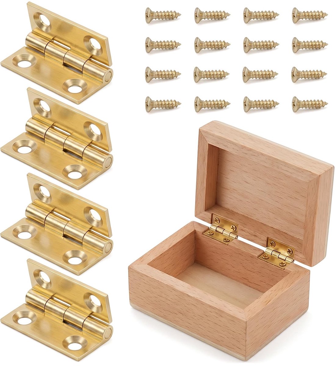 Set van 4 gouden klapscharniere voor meubels en knutselprojecten