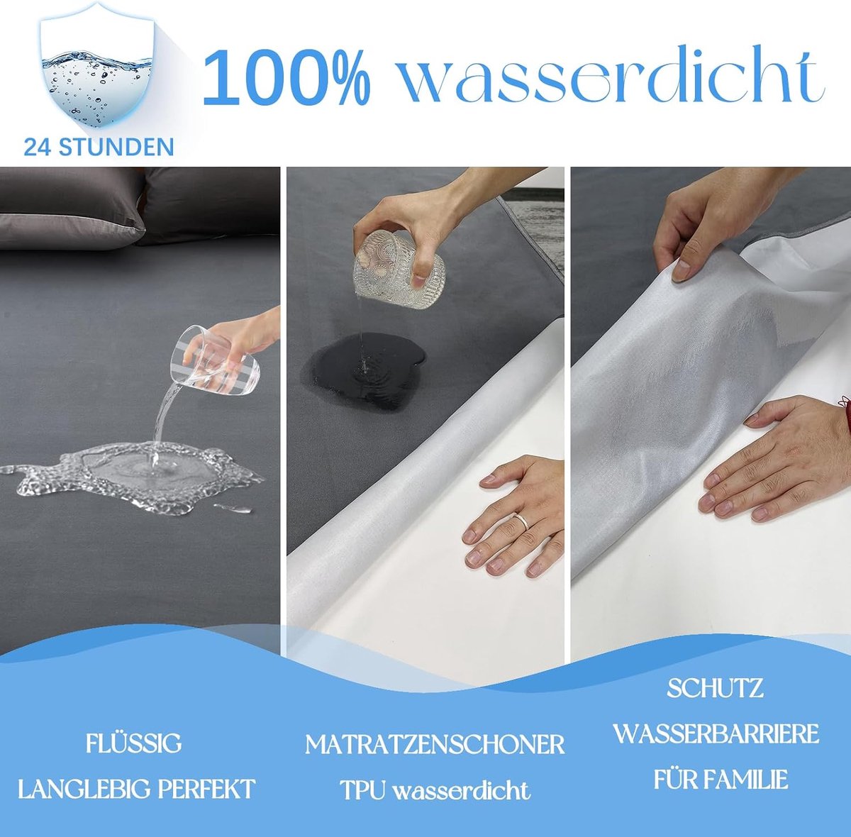 ohano Mattress Protector, 120 x 200 cm, Waterproof, Incontinence Pad, Washable, Mattress Protection, Waterproof - ShopVlot