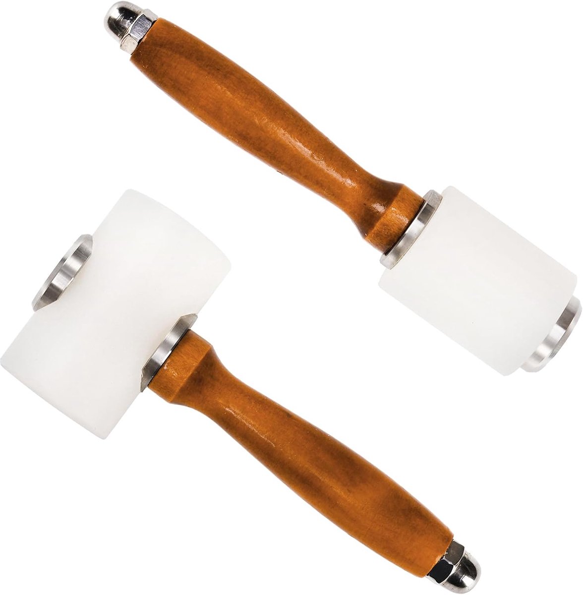 Tosnail 2 Set lederen hamer nylon hoofd, houten handvat, ergonomisch ontwerp - ShopVlot