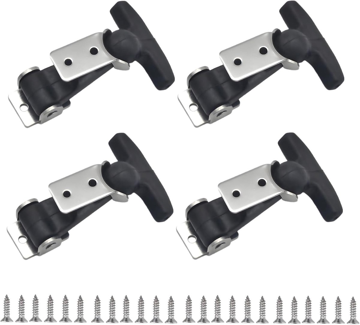 Pack of 4 Stainless Steel Cap Holder Rubber Elastic Pull Closure for Tool Box Bonnet Tractor Cushioning and Safety 5.5 - ShopVlot