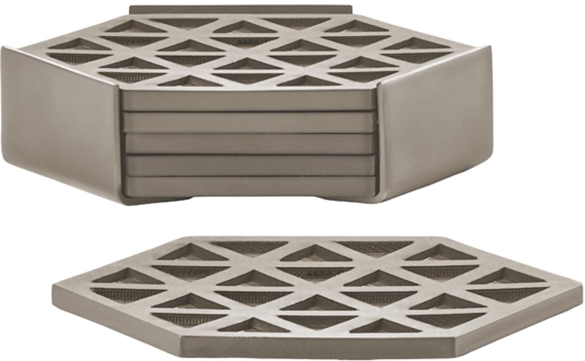 Zone Denmark Triangles Onderzetters 10 x 10 x 3,2 cm 6 stuks Taupe