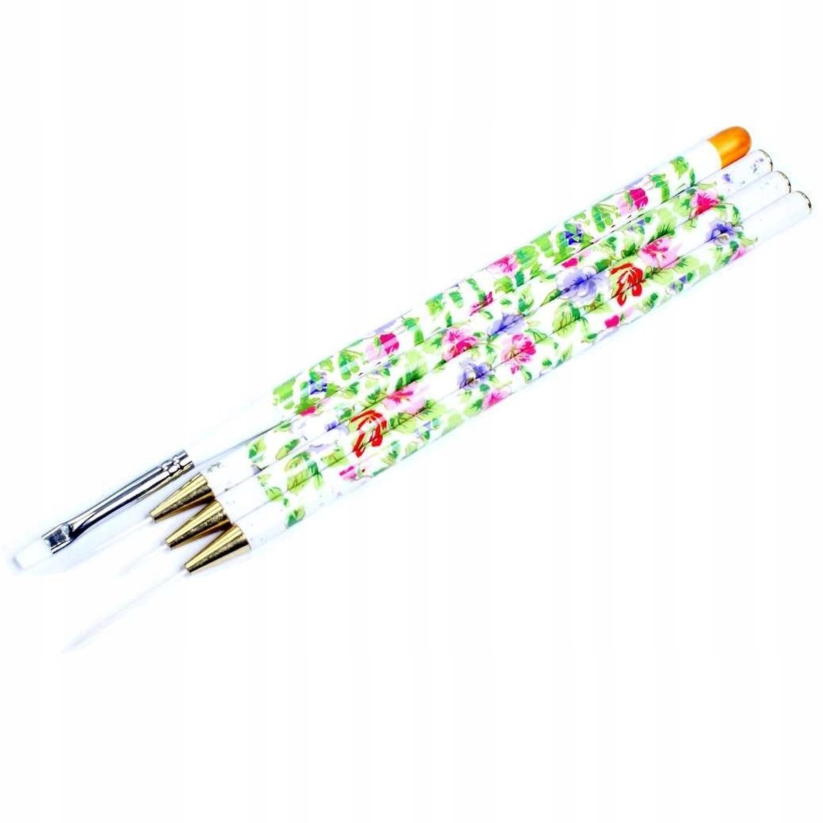 4-delige Nail Art Kwasten Set - Bloemendesign