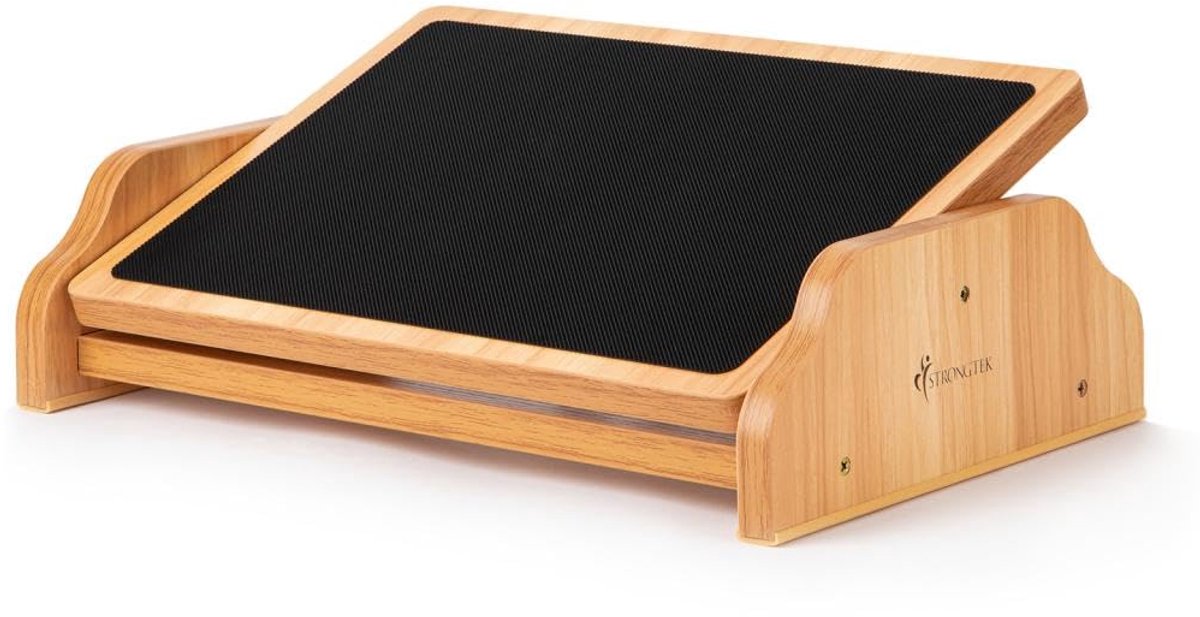 Famanu – Kantelbare houten voetsteun voor onder bureau, 30 graden tilt
